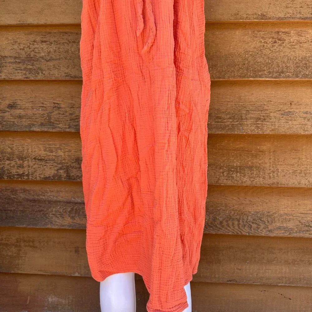 Kona Sol Coral Orange Gauze Soft Comfortable Dress Size S/M - Picture 8 of 8